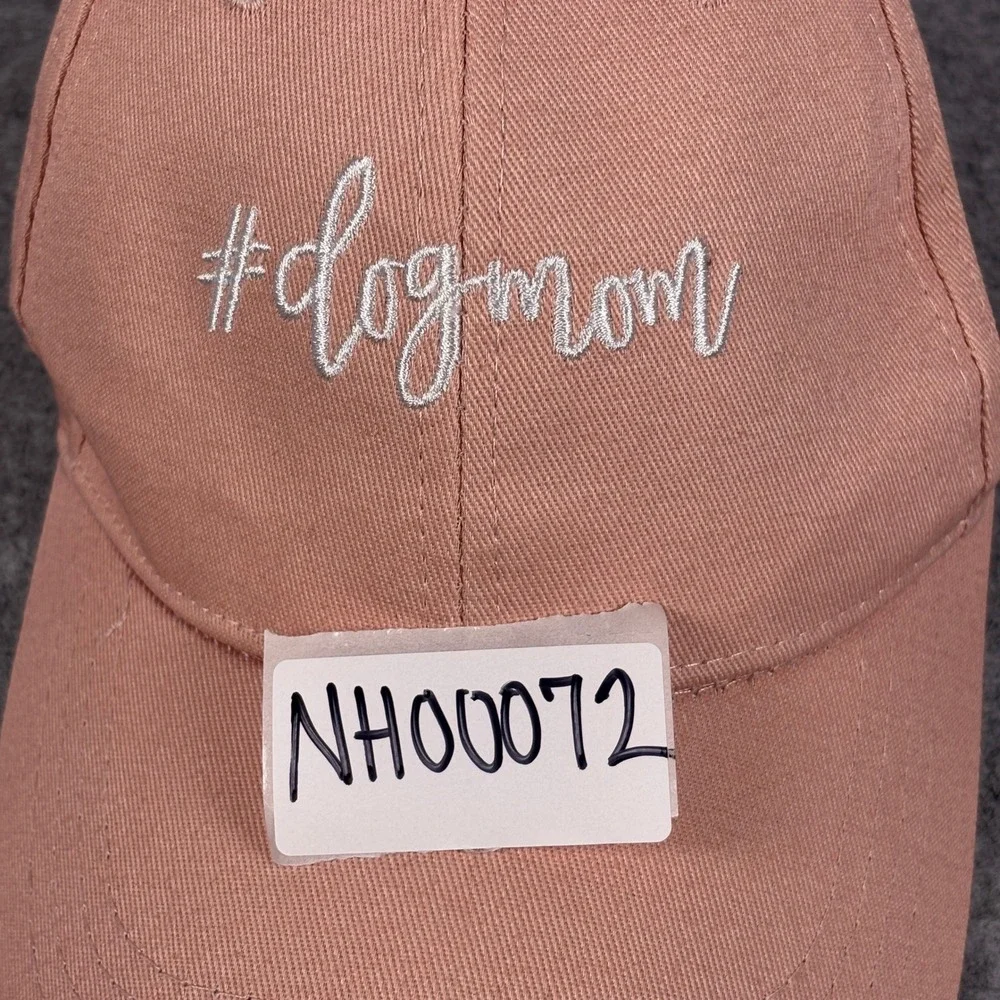 Unbranded Womens Dog Mom Baseball Cap One Size Peach Embroidered Cotton Hat